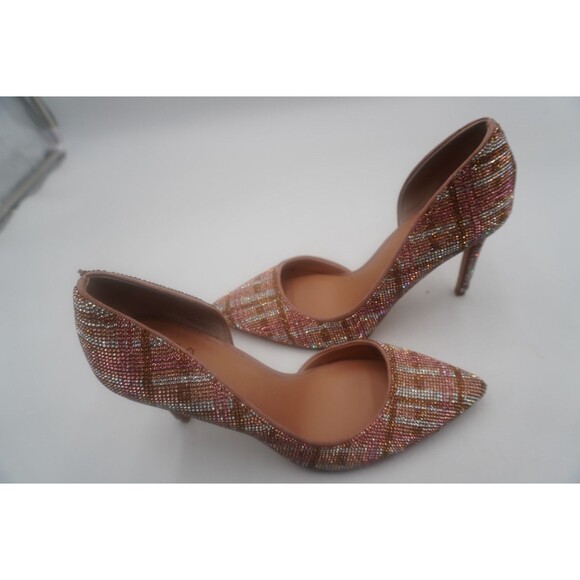 INC Kenjay Pink D'Orsay Pointed Toe Rhinestone Stiletto Dressy Dormal Pumps 8M - Picture 1 of 13
